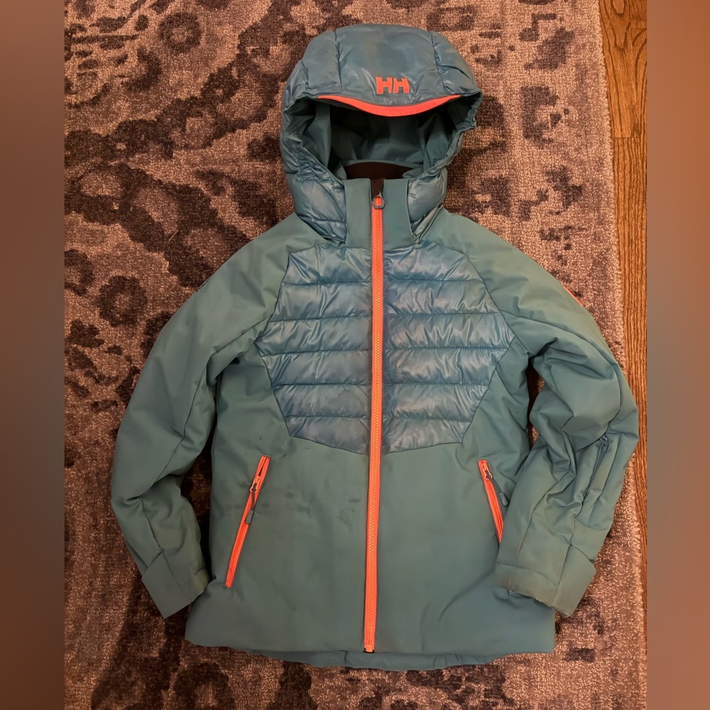 Helly Hansen Kids Ski Jacket - Teal and Orange